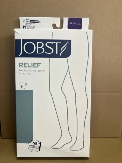 Calcetines de compresión de alivio Jobst unisex rodilla grande OT beige 30-40