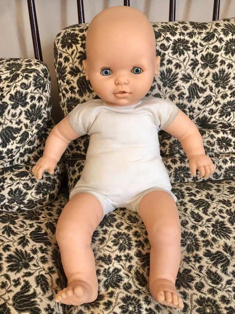 Grande Poupée Poupon Vintage Années 60 – 66 Cm – Cheveux Blancs – Fabriquée En France