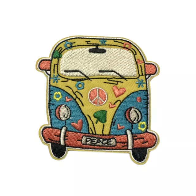 Peace Van 70s hippie retro boho weed love applique iron-on embroidered patch new