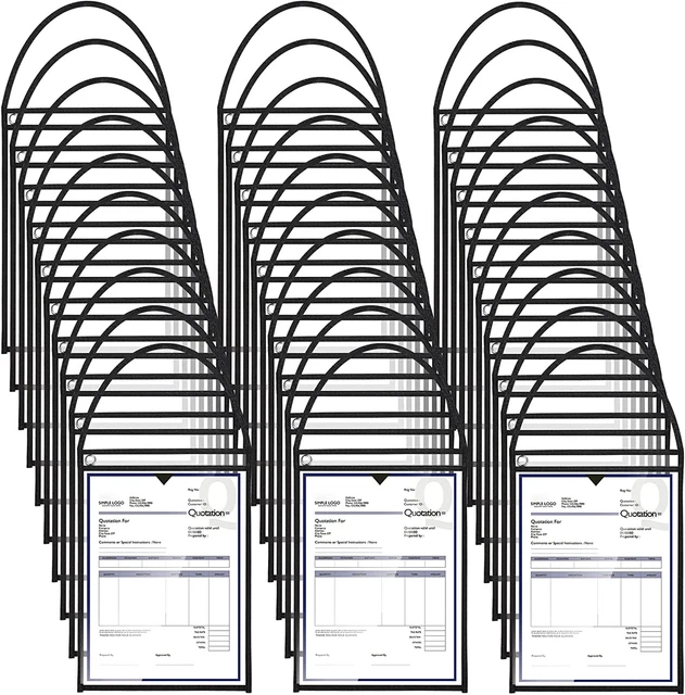 50 Pack Job Ticket Holders Work Order Holder Pockets for 9 X 12 Inch Hanging Sle