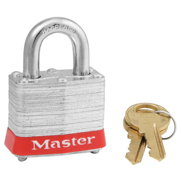 MASTER LOCK 3KAS6RED Lockout Padlock,KA,Red,1-1/4"H,PK6