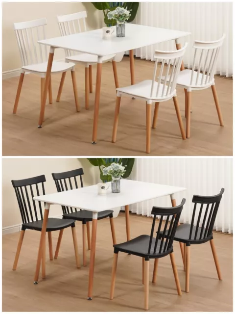 Dining Table and Chair 4 6 Set Wooden Legs Dining Room Chairs Grey Home Kitchen