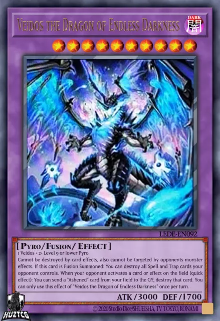 Yugioh - Veidos the Dragon of Endless Darkness - LEDE-EN092 - Ultra Rare - 1st