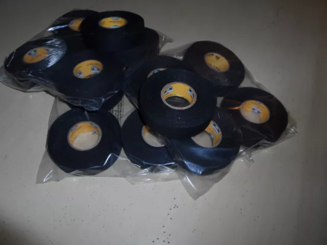 New Howies Hockey Stick Tape Black Cloth Hockey Tape - 15 Rolls  1" x 24Yds