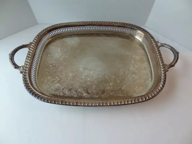 Vintage Leonard Silverplated Butler Tray w/handles