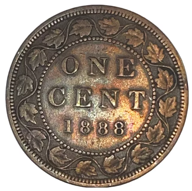 1888 Canada Large One Cent Coin Rare Canadian 1 Penny Queen Victoria Bronze KM#7