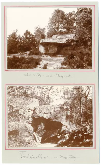 France, Fontainebleau, grotte de Cybèle vintage silver printEnsemble de 2 phot