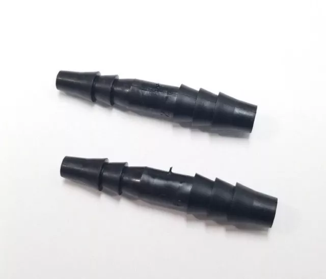 (2) Two 1/4" x 3/16" Hose ID Black HDPE Barbed Plastic Reducer Connector Fitting