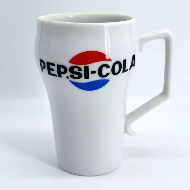 Vtg Mann Made Mugs Japan Pepsi-Cola Soda Logo Tall Drinking Glass Mug-Rare-Htf