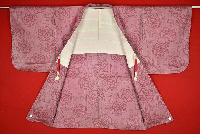 Vintage Japanese Kimono Silk Antique BORO HAORI Kusakizome Woven/A899/400 4