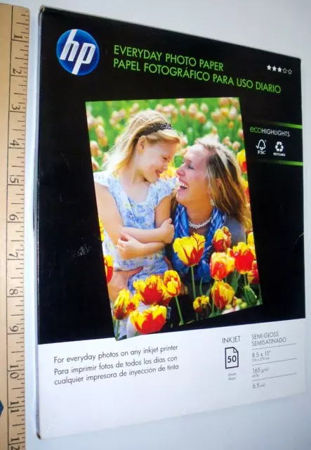 HP Q8723A Everyday Semi Gloss Photo Paper 50 Sheets 8.5" x 11" New!