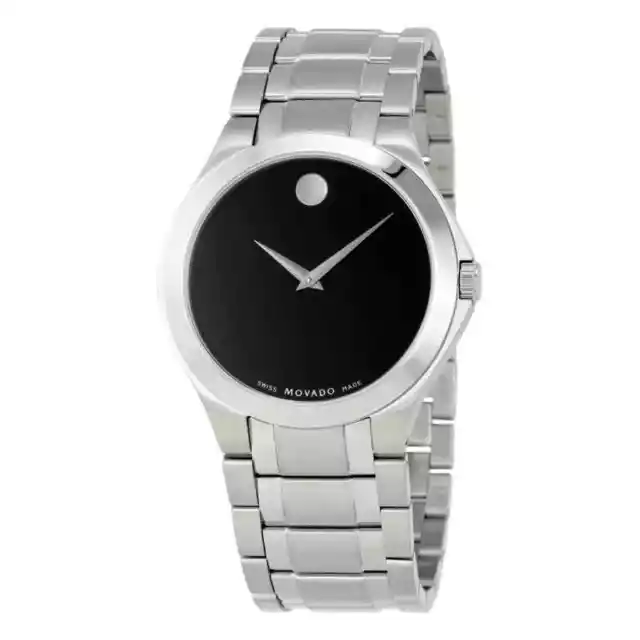 Movado Collection Black Dial Stainless Steel Men's Watch 0606781