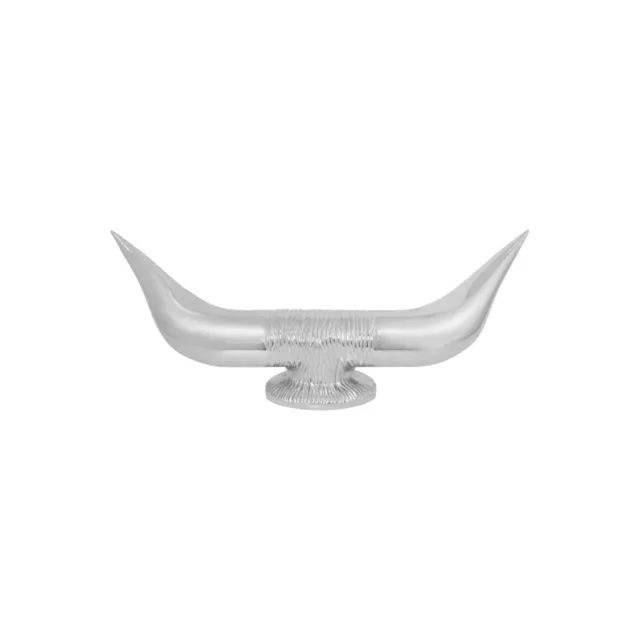 GG Grand General 48181 Chrome Bull Horn Hood Ornament with Round Base