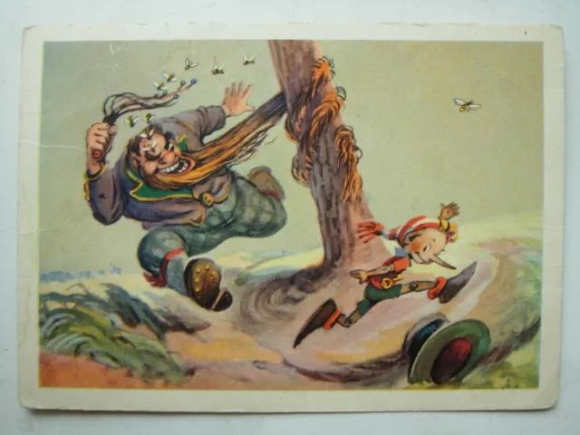 UdSSR sowjetische Vintage-Cartoon-/Comic-Typ-Postkarte 1957