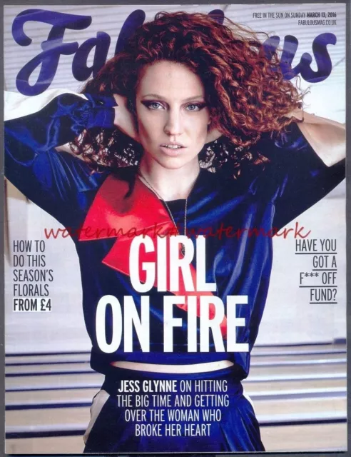 JESS GLYNNE - Cover & Photo Feature in FABULOUS Magazine, March 2016. Free Post