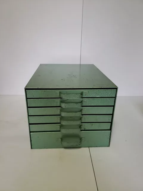 Antique Metal Industrial Parts 6 Drawer Machinist Organizer Box