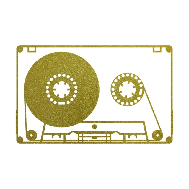 Music Box 20cm Gold Sticker Tattoo Decoration Film Mc Music Cassette Dj Tape