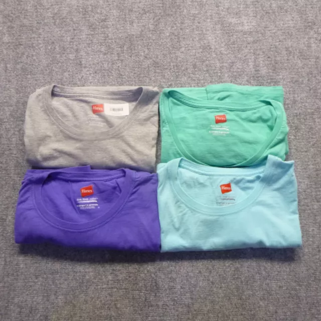 Hanes T shirt Womens Live Love Color Size XL Lot of 4 Gray Blue Green