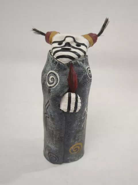 Judy Peele Tribal People Pottery Sculpture Zuni Kashare Clown Limited Edition 6"