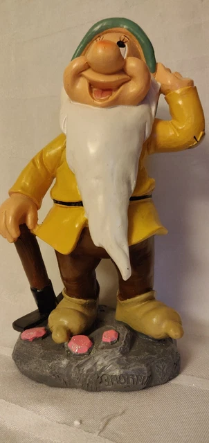 NEW! Disney BASHFUL Garden Statue Snow White Seven Dwarfs Indoor/Outdoor 8”