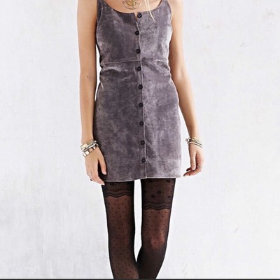 Urban Outfitters Cooperative Gray Velvet Button Front Mini Dress Womens Small