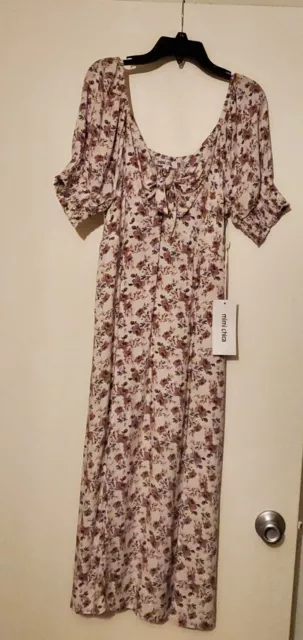 Juniors NWT Mimi Chica Mauve Floral Midi Dress Size L
