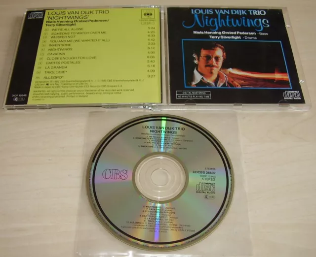 LOUIS VAN DIJK TRIO Nightwings CD 1985 12trk CBS Early Japan for Europe Pressing