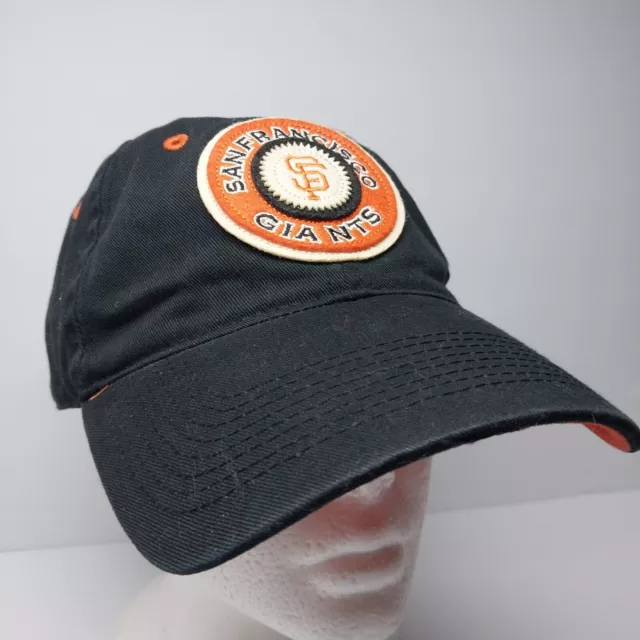 Sombrero San Francisco Giants Parche Redondo Logotipo Negro Gorra Ajustable Drew Pearson RARO