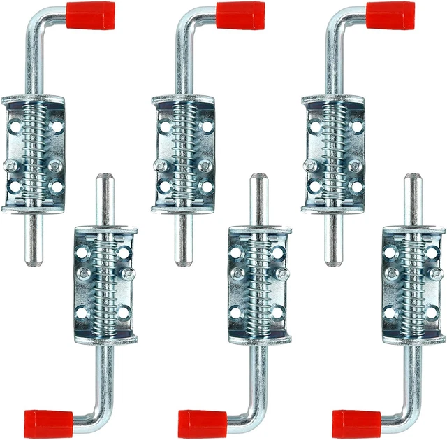 6 Pack Metal Lock Barrel Bolt Spring Loaded Latch 6.5" Long for Ramp Garage Door