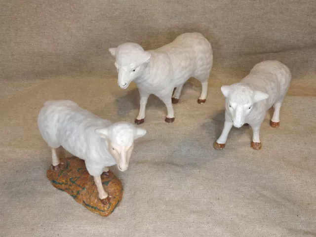 Lot de 3 anciens moutons de crèche/ Santons