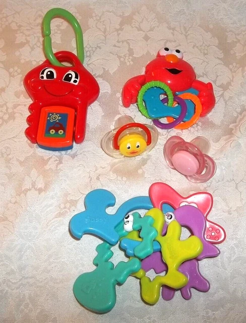 lot of 5 rattles incl  Elmo Baby, Sassy, FP, 2 nookies Toy Rattle BPA Free