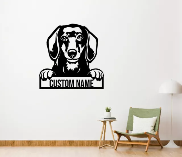 Wall Art Home Decor Metal Acrylic 3D Silhouette Poster USA Custom Dachshund Dog 3