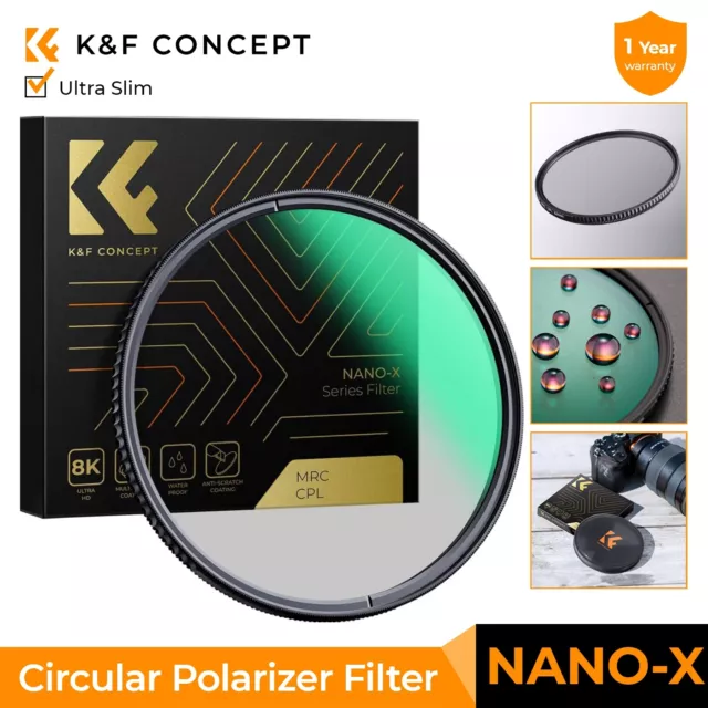 K&F Concept 37-127mm 8K CPL Circular Polarizer Lens Filter Ultra slim Nano X AU