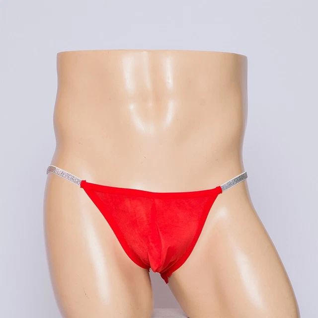 FEESHOW Strings Homme String Slips Triangle Sexy Poche Bikini
