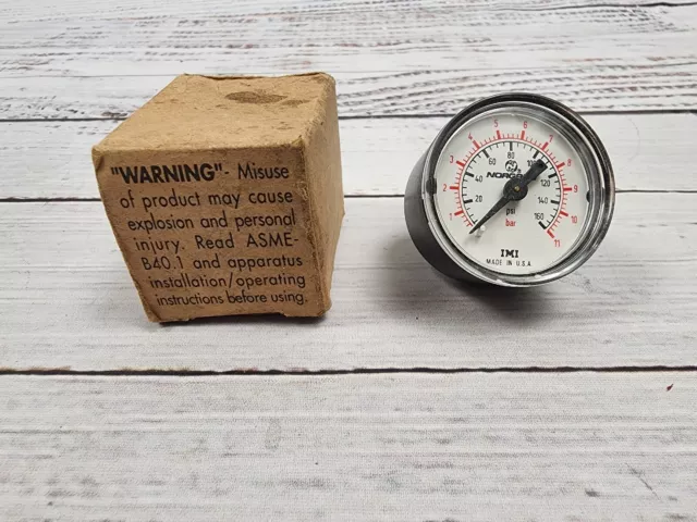 NORGREN IMI PRESSURE GAUGE 160 PSI 0-11BAR 118053 Open Box