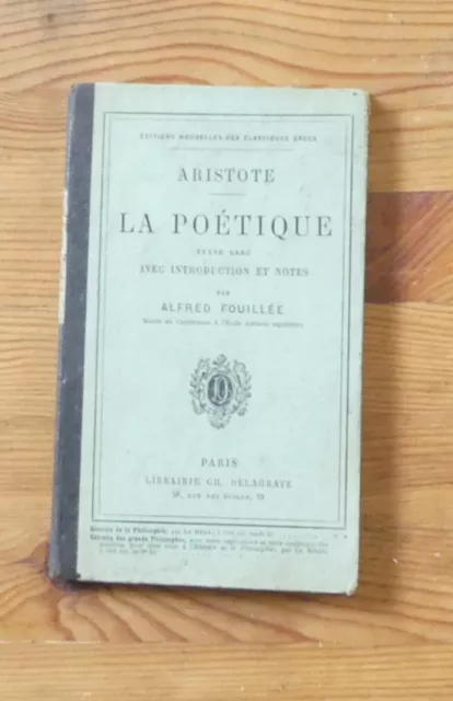 LA POÉTIQUE  D'ARISTOTE  Texte en grec ancien  1875
