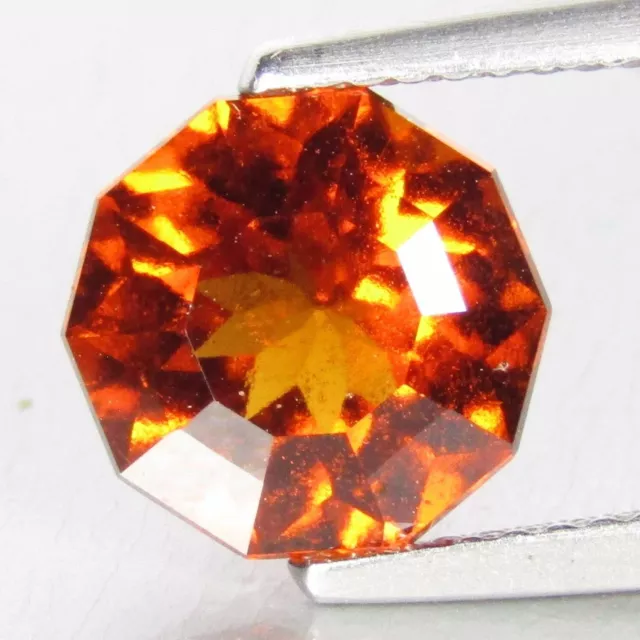 3.09Cts Natural Excellent Hessonite  Garnet Round Custom Cut Loose Gemstone