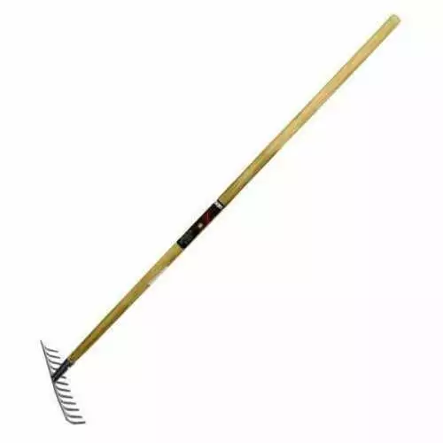 Carbon Steel Garden Rake with Ash Handle Heavy Duty Rolson 82657 UK