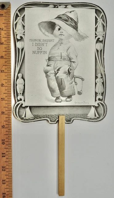 1920-1950 Bucyrus Ohio Sanitary Grocery Advertising Hand Fan Bernhardt Wall Art