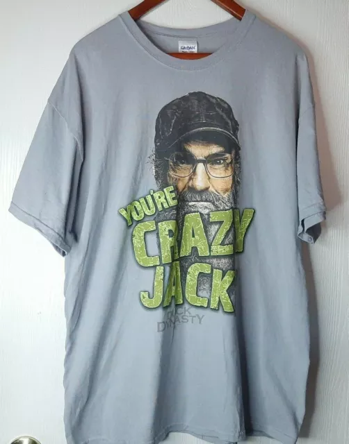 Gildan Duck Dynasty XL T-Shirt Uncle Si "You're Crazy Jack" Gray A&E