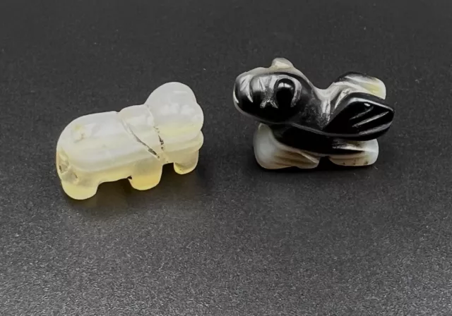 South East Asian Burmese Pyu Pagan Antique Animals Figures Agate Stone Beads