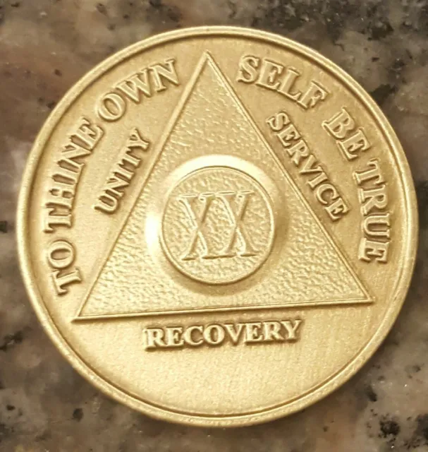 Alcoholics Anonymous 20 Year Recovery Coin Chip Medallion Medal Token AA Bronze