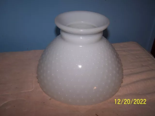 Vintage White Milk Glass Hobnail Gwtw Hurricane Lamp Shade 8 Inch Fitter