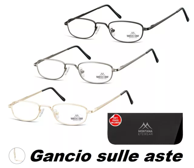OCCHIALI DA LETTURA in metallo vista per vicino uomo presbiopia donna presbite 2 EUR 16 50 PicClick IT