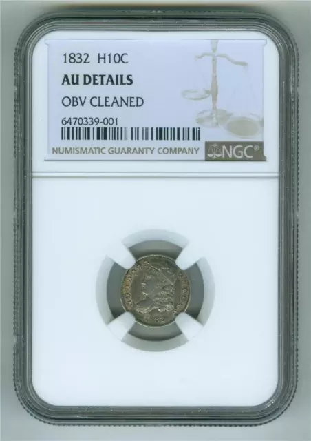 U.s. 1832 Capped Bust Half Dime Ngc Au Details Obv Cleaned