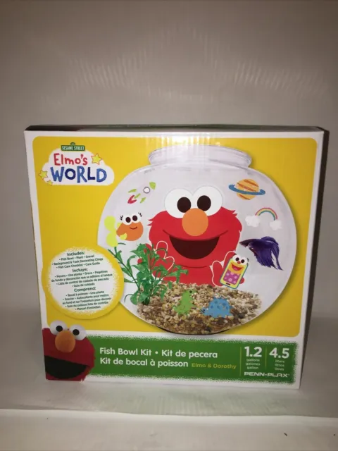 Sesame Street Elmo‘S World 1.2 Gallon Fish Bowl Kit For Kids NEW