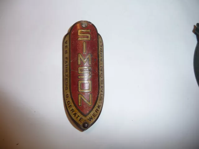 Original Fahrrad Steuerkopfschild Simson Suhl Plakette Oldtimer Emblem