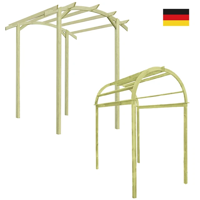 HOLZ GARTEN PERGOLA Gartenlaube Rosenbogen Rankgitter Holzbogen Spalier