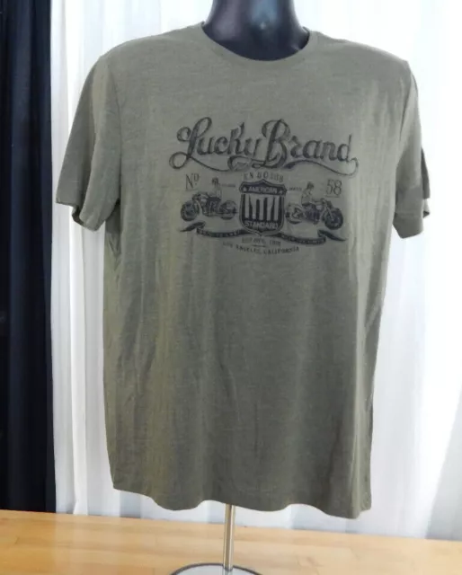 Men's Lucky Brand Short Sleeve Crew Neck Polyester Blend Graphic Tee-Shirt