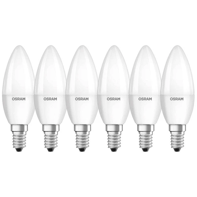 6 x Osram LED Leuchtmittel Kerze 5W = 40W E14 matt 470lm warmweiß 2700K DIMMBAR